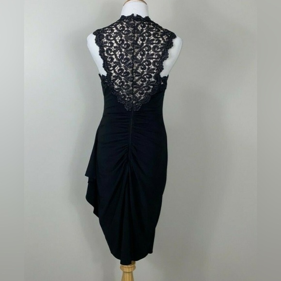 Cache Black Sheath Halter Lace Cocktail Dress 0 - Picture 3 of 15
